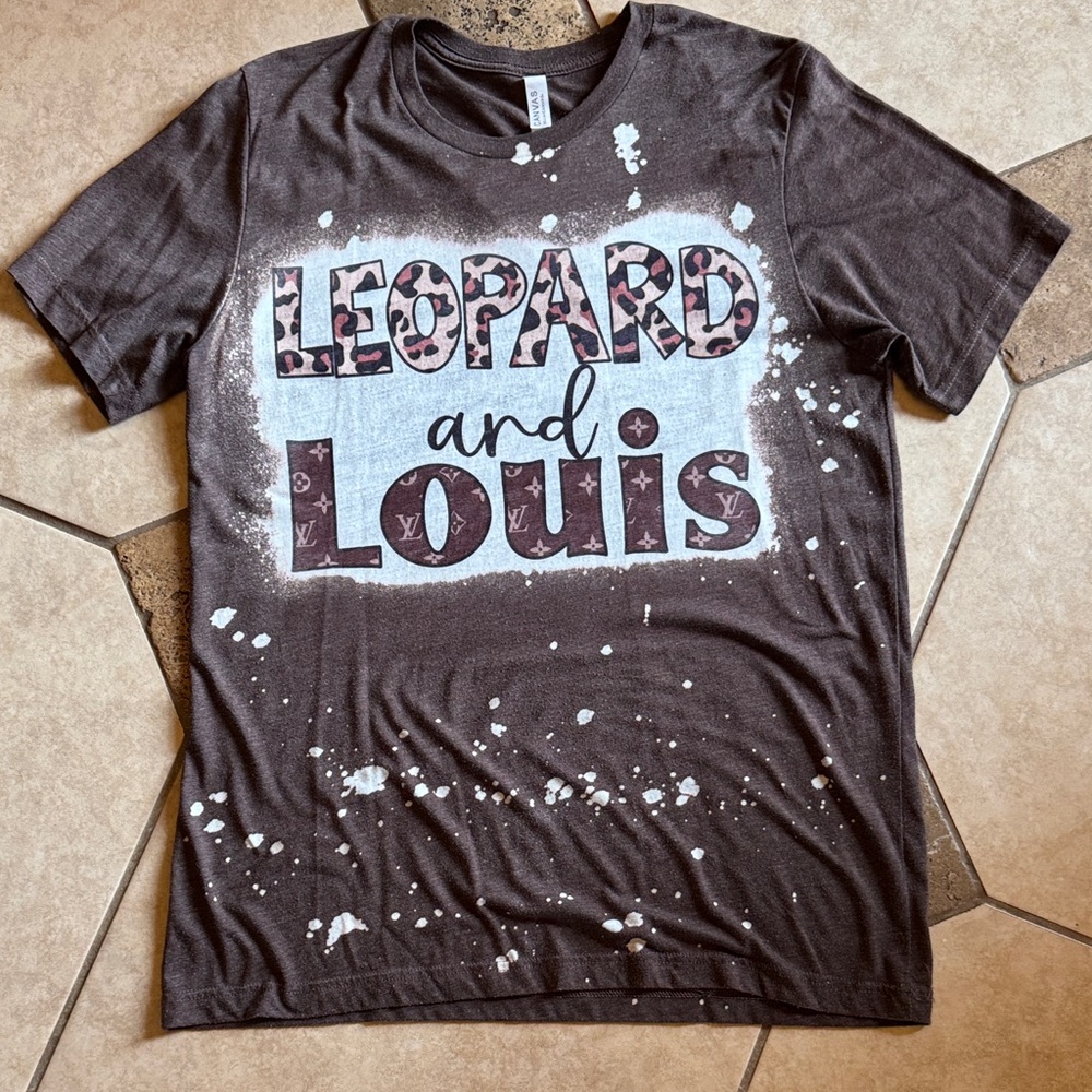 Leopard and Louis Dark Brown Graphic Short Sleeve Tee